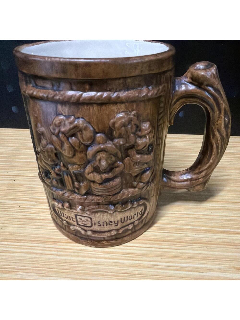 Vintage Disneyland Country Bears Jamboree Faux Wood Mug *